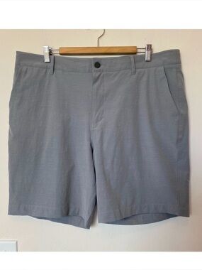 FAHERTY Men’s All Day Short 1.0 Button Up 9” Inseam Light Ice Gray Sz 38